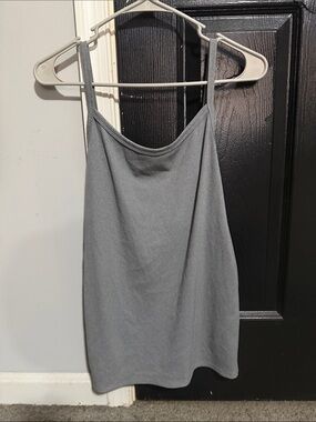 No Boundaries Gray Spaghetti Strap Tank Top
